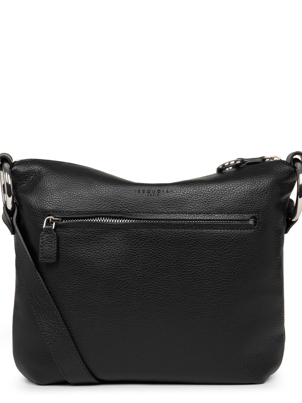 Sequoia Paris - Black Leather Crossbody Bag with Silver Hardware